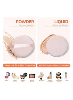 MIRFA 10 Pieces Soft Washable Face Powder and Cosmetic Round Puffs  - Image 2