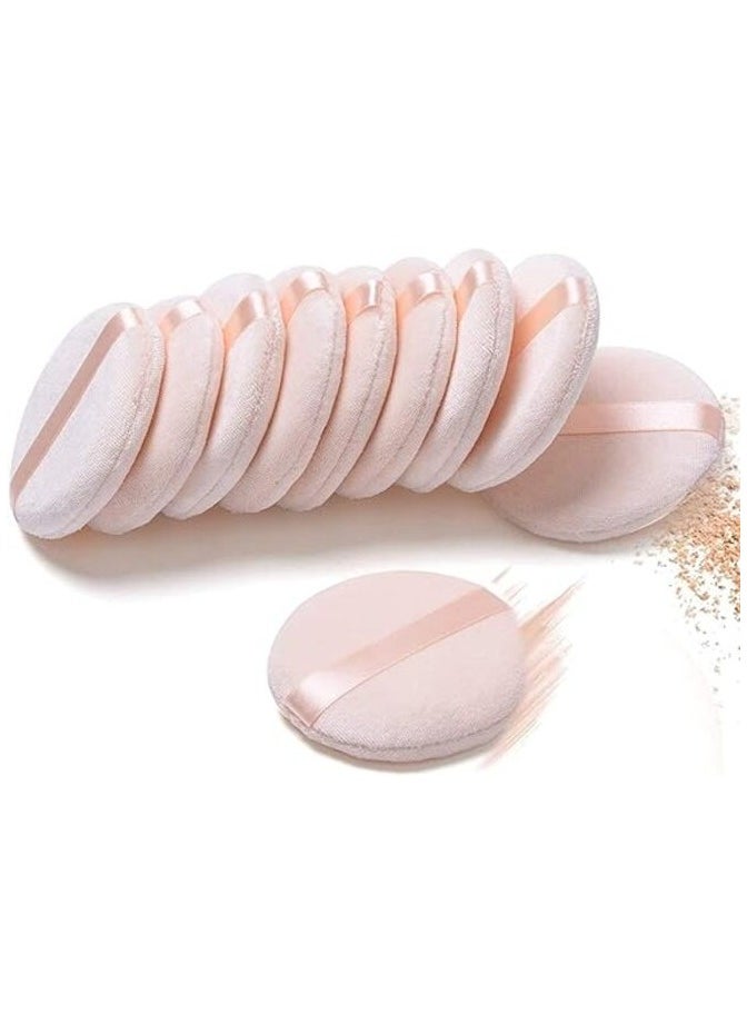 MIRFA - 10 Pieces Soft Washable Face Powder and Cosmetic Round Puffs - Image 1