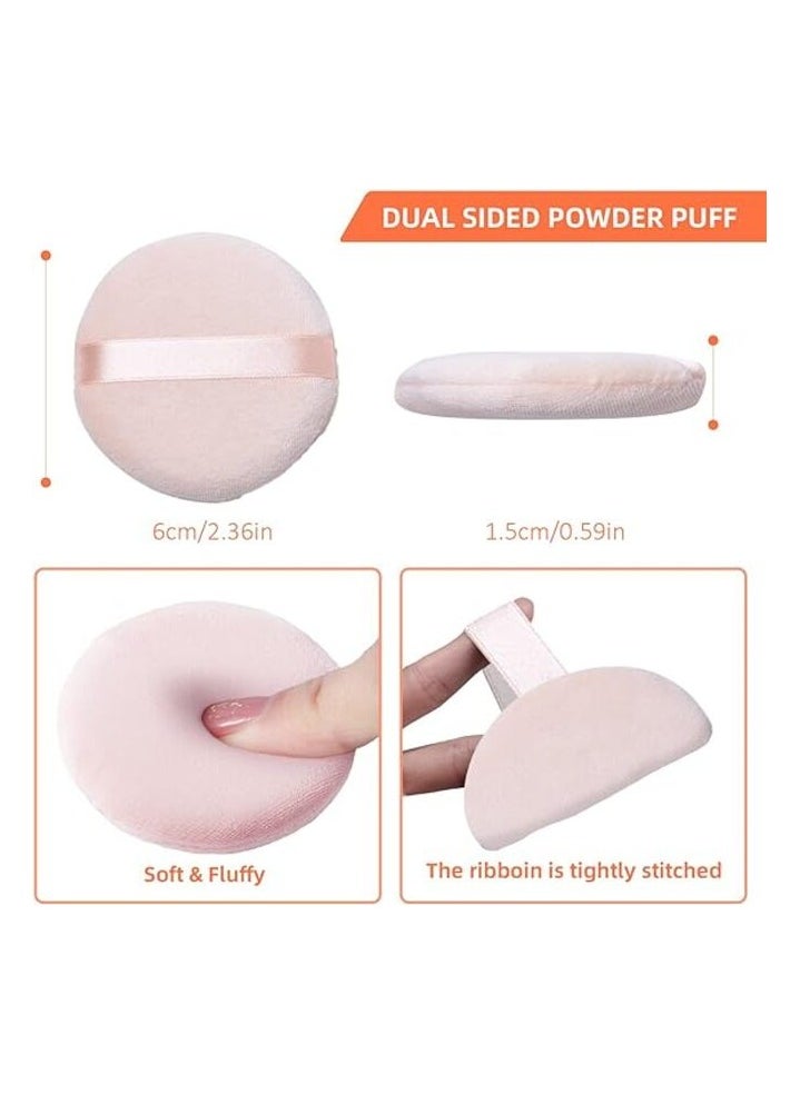 MIRFA - 10 Pieces Soft Washable Face Powder and Cosmetic Round Puffs - Image 1