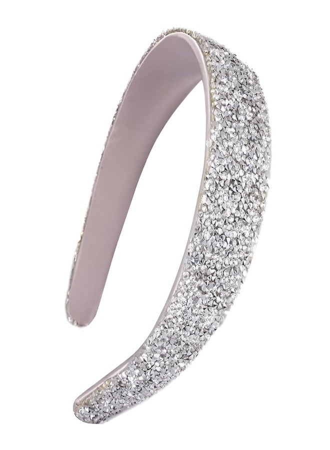 NNR Sprinkle Stone Hair Band Fancy Party Wedding Hairband Headband for Women & Girls (Silver) - Image 1