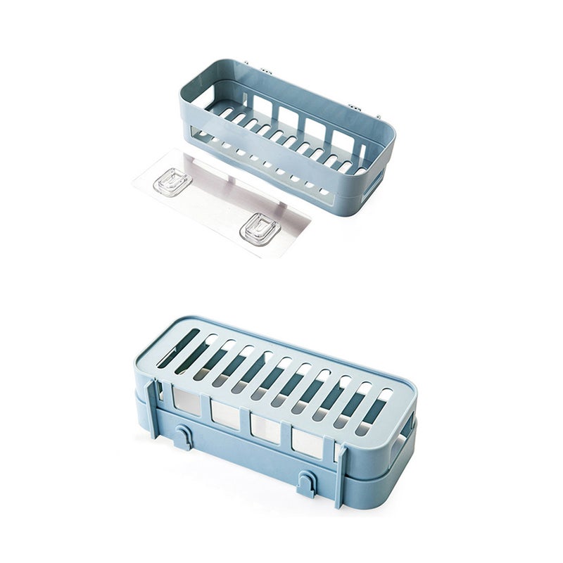Bathroom Toilet Shelf Kitchen Storage Box Organizer Basket Toiletries Storage Rack Wall Mounted (Light ) - Image 4