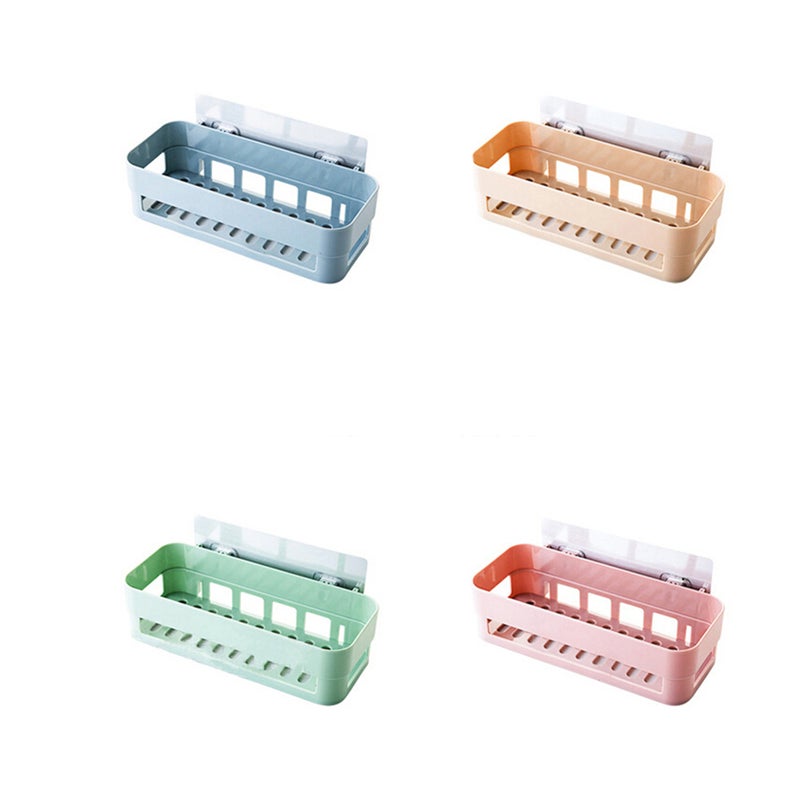 Bathroom Toilet Shelf Kitchen Storage Box Organizer Basket Toiletries Storage Rack Wall Mounted (Light ) - Image 1