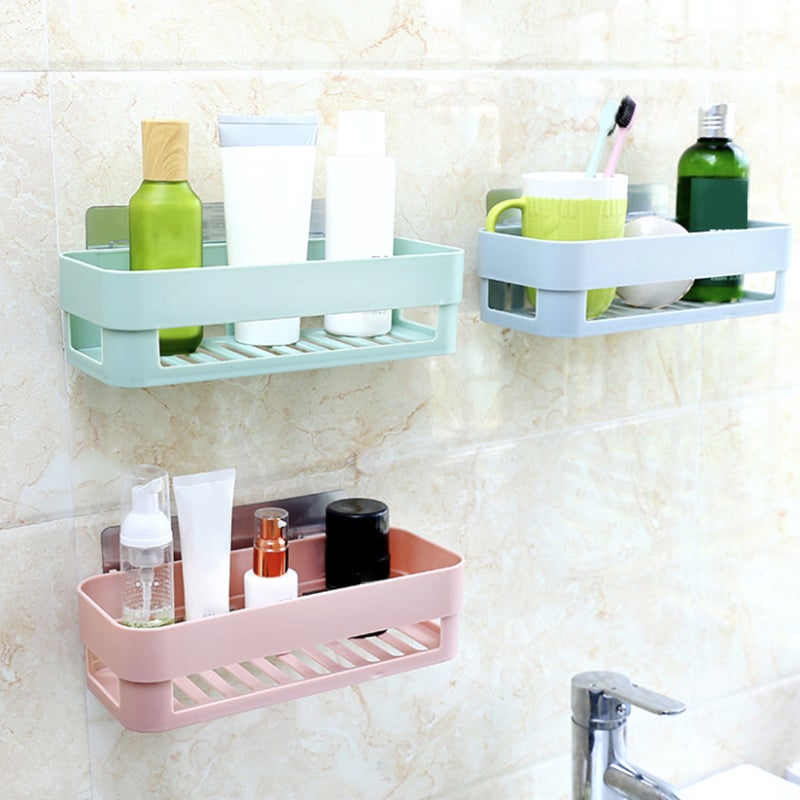 Bathroom Toilet Shelf Kitchen Storage Box Organizer Basket Toiletries Storage Rack Wall Mounted (Light ) - Image 3