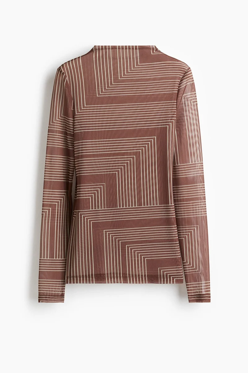 اتش اند ام بلوزة من نسيج شبكي