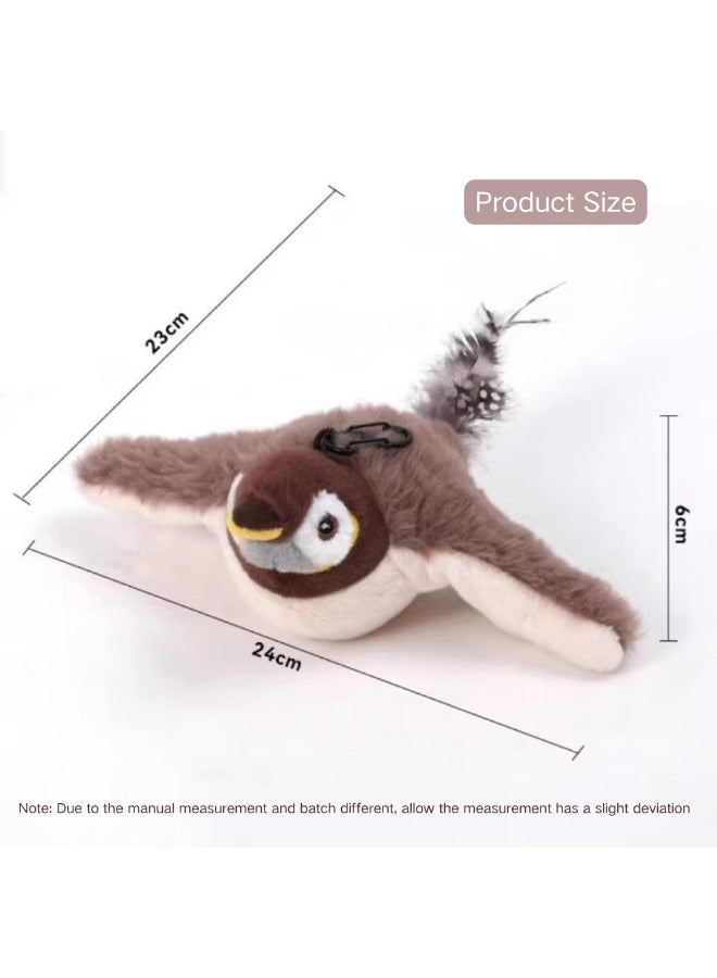 ماكدو لعبة قطيفة تفاعلية ذكية ذات أجنحة تفاعلية وأصوات نقيق، لعبة قطيفة تفاعلية للقطط والكلاب، لعبة محاكاة الطيور بمستشعر اللمس، تمرين الحيوانات الأليفة في الأماكن المغلقة (عصفور) - Image 5