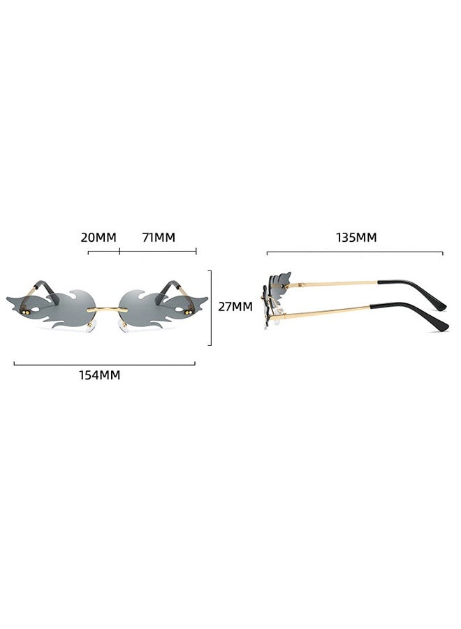2PCS Fashion Rimless Sunglasses Women Fashion Driving Small Eyewear - Image 2