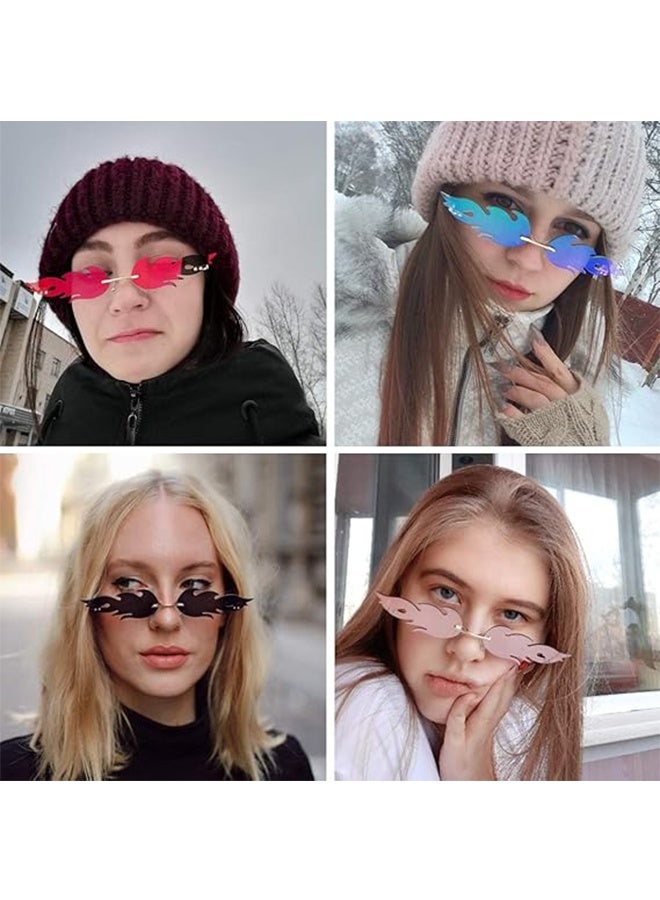 2PCS Fashion Rimless Sunglasses Women Fashion Driving Small Eyewear - Image 3