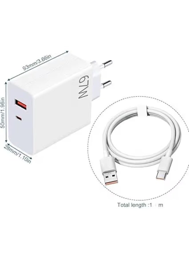 67W Type-C Super Fast Charger compatible with xiaomi devices, White - Image 5