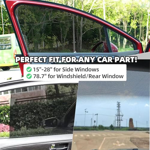 Qiyibei Car Side Window Sunshade Film - Removable Tint for Car Windows | Static Cling & Reusable |Superior UV & Heat Protection | 15" L x 16.5" W | | Installation Kit Included(4 PCS) - Image 2