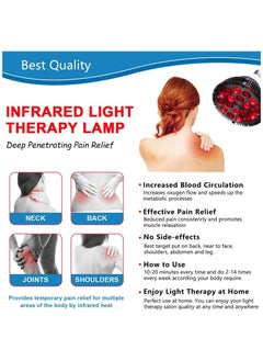 Ru syanl 18 LED Beads Red Light Therapy Bulb for Body and Face with 660nm Red and 850nm Near-Infrared Combo Wavelength Infrared Light Therapy Lamp Device for Skin Care and Pain Relief with Lamp Holder  - Image 3