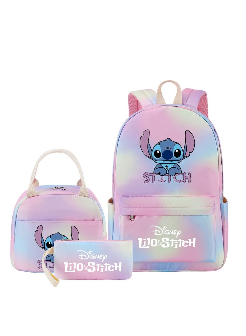 Stitch Printed Three Piece Set Backpack