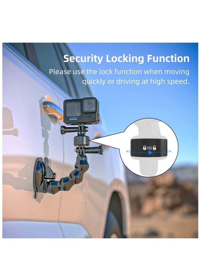 SOLARAE Magnetic Accessories for GoPro, Quick Release Base for Bike, Selfie Stick, Monopod, Tripod Mount, Compatible with GoPro Hero 12 11 10 Black, Akaso, Insta, DJI and More, Magnetic Accessories - Image 4