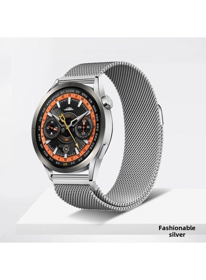 Yu Bo Suitable For Xiaomi Watchs4sport Strap S3 Milanese Nice Magnetic S2 Breathable Huami Sports Wristband-Color:Milanese Magnetic Watch Strap [fashionable Silver]-xiaomi Watch S4 Sport [22mm] - Image 1