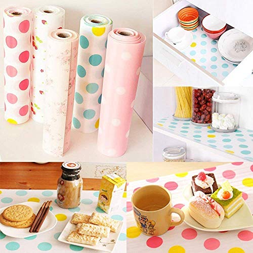 Ladila nti Slip PVC Waterproof Place Mat for Kitchen Cupboard Liners, Refrigerator, Table (Multicolour, 30 x 300 cm) - Image 2