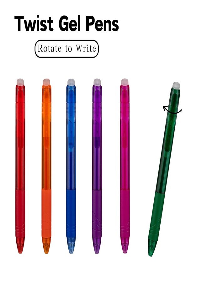 WINK Erasable Retractable Gel Pens - Twist-Write Fine Point Pen Soft Grip 0.5mm 8ct Multi Color Aesthetic Barrel for Journaling Smooth Writing Quick-dry No Bleed（MultiColor） - Image 5