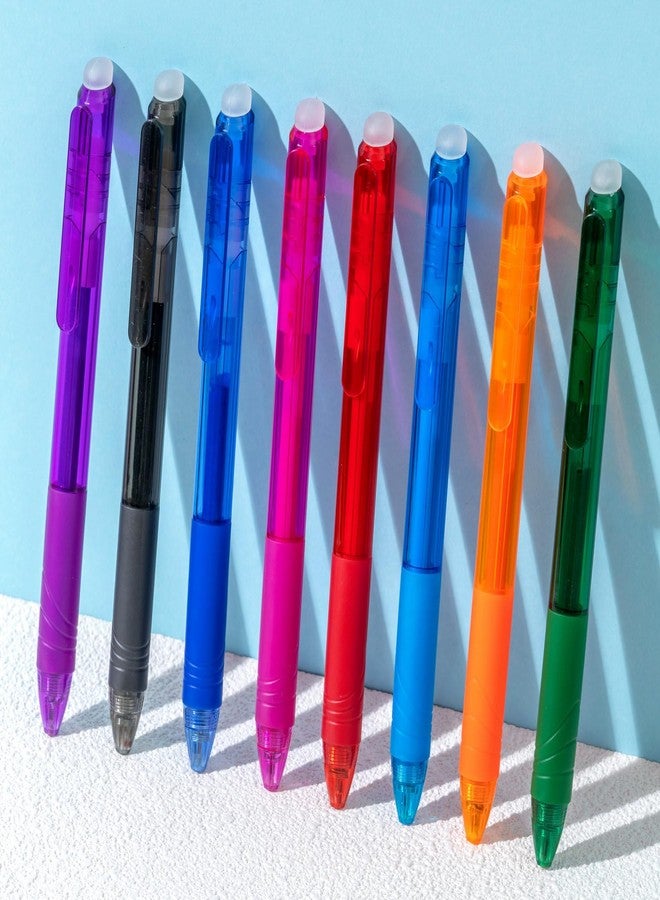WINK Erasable Retractable Gel Pens - Twist-Write Fine Point Pen Soft Grip 0.5mm 8ct Multi Color Aesthetic Barrel for Journaling Smooth Writing Quick-dry No Bleed（MultiColor） - Image 1