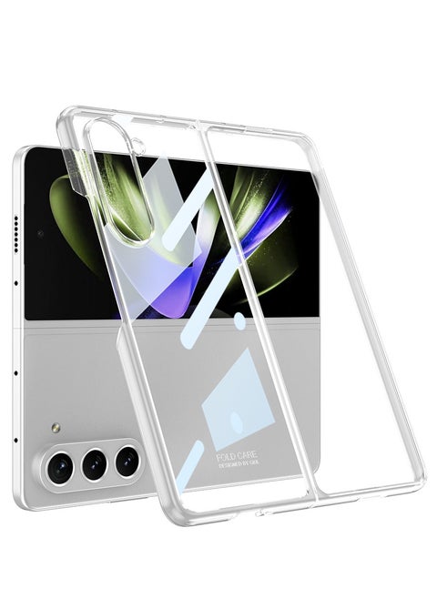 جولدن ماسك سامسونج جالاكسي زد فولد 5 ‫(Samsung Galaxy Z Fold 5) جراب جى كى كى من الزجاج المقوى - شفاف