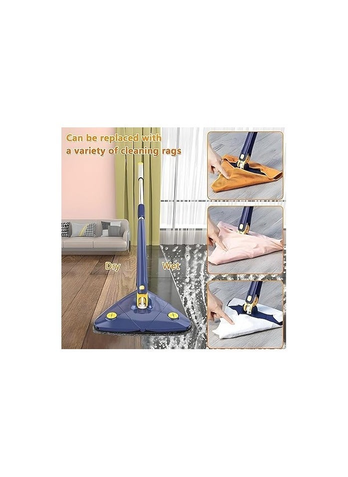 ELTRAZONE Rotatable Triangle Cleaning Mop with Stainless Steel Long Handle – 360° Adjustable Head for Hard-to-Reach Corners, Wet & Dry Use, Washable Pads, Lightweight & Durable Mop for Home & Office  - Image 4