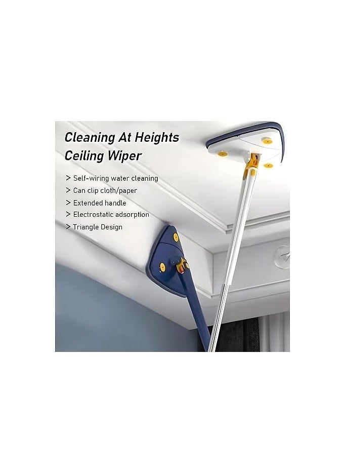 ELTRAZONE Rotatable Triangle Cleaning Mop with Stainless Steel Long Handle – 360° Adjustable Head for Hard-to-Reach Corners, Wet & Dry Use, Washable Pads, Lightweight & Durable Mop for Home & Office  - Image 5