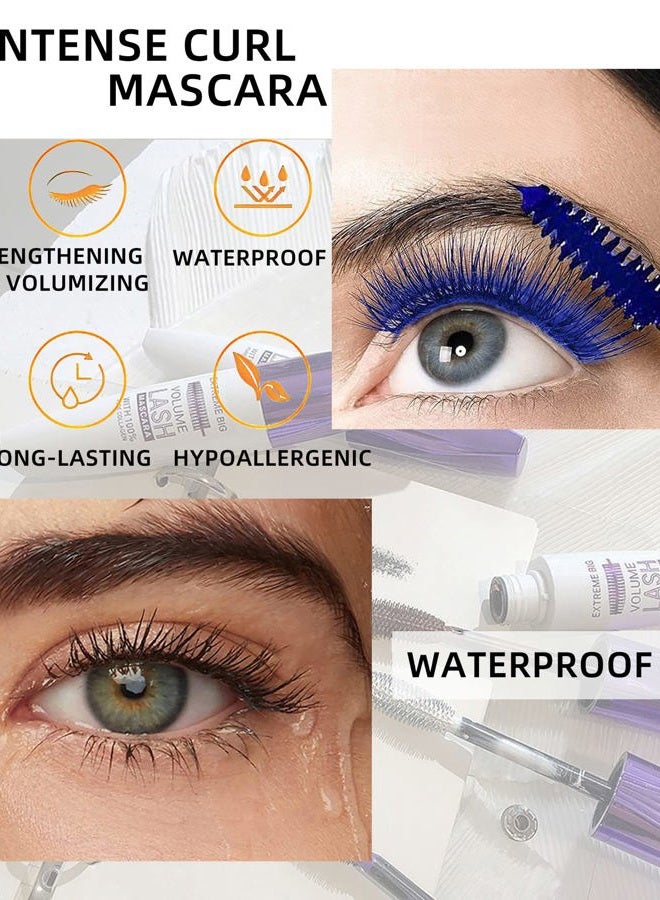 LYSdefeu 5D White Mascara Volume and Length, Longlasing Waterproof Colored Fiber Mascara for Eyelashes,Volumizing Curling Eye Lashes rimel de pestañas,Halloween Eye Makeup Gift for Women Girl Cosplay Stage Use - Image 5
