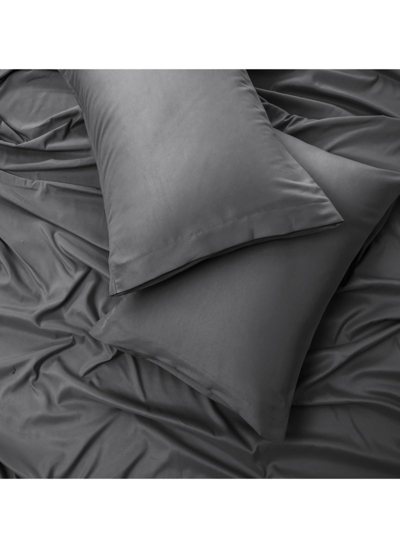 PanaX - Panax Bedding King Bed Sheets Set - 4 Piece Bedding - Brushed Microfiber - Shrinkage and Fade Resistant - Easy Care (Dark Grey, King) - Image 1