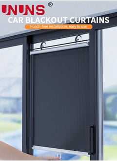 UNUNS Window Sun Shade,Retractable Balcony Blackout Curtain,Home Use Window Sun Block Bathroom Heat Insulation Blackout Roller Blinds  - Image 2