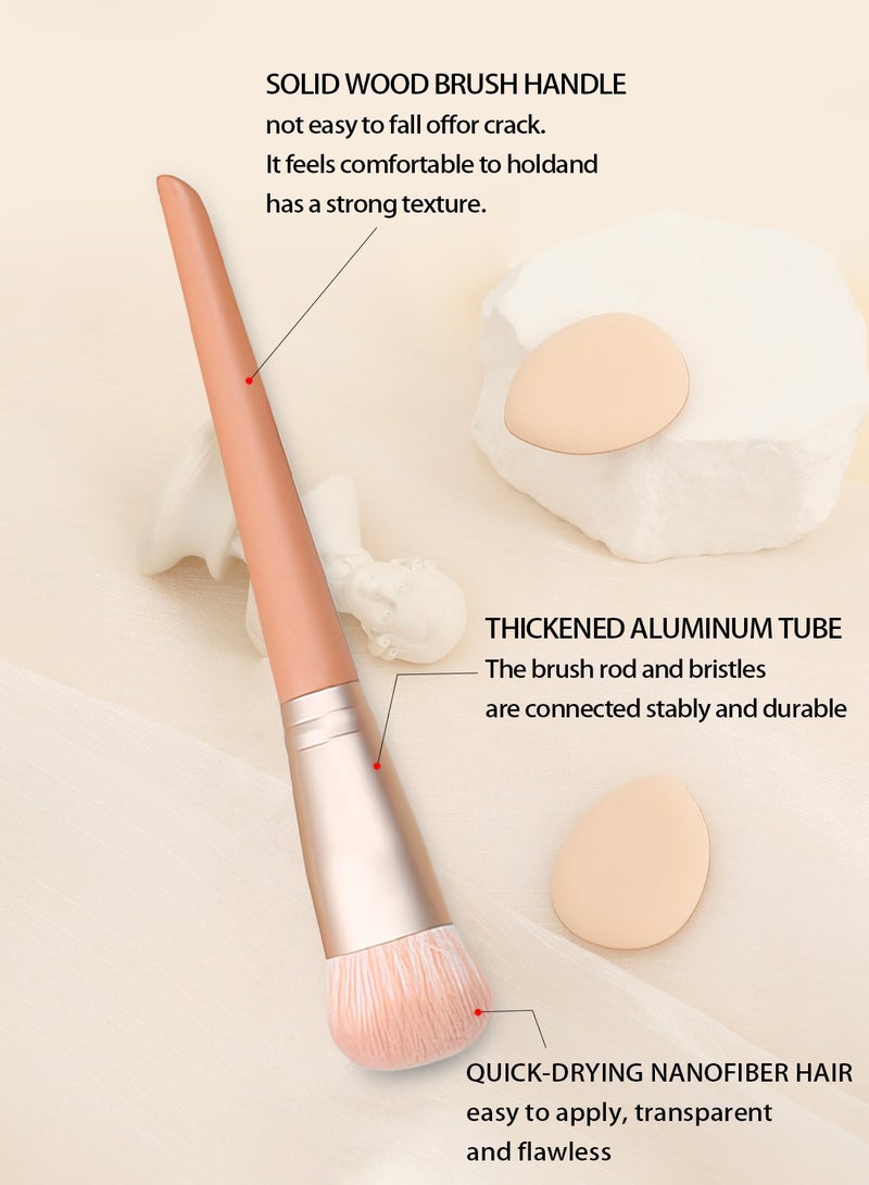 OCHEAL Foundation Brush for Liquid Makeup, Self Tanner Brush Flat Top Kabuki Professional Makeup Brushes Blending Mineral Powder Buffing Stippling Makeup Tools - Image 2