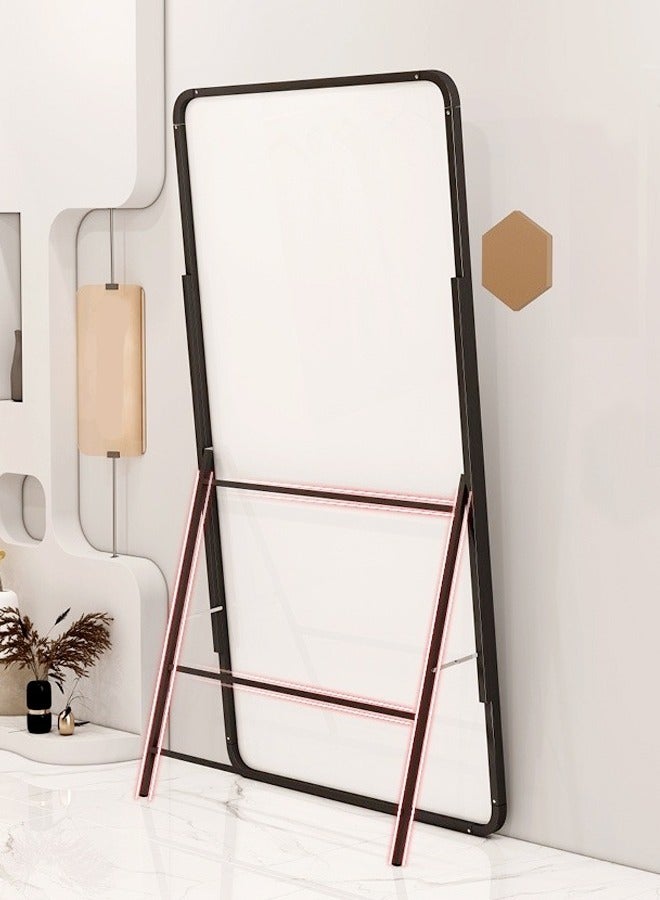 fashionhome Multipurpose Use Rectangular Shape Design Wide Full Length Mirror Standing Hanging or Leaning Against Wall Large Bedroom Floor Mirror Dressing Mirror Wall-Mounted Full Body Mirror Round Corner Durable Metal Frame Support Decorative Mirror for Living Room Home Shops 80x180 cm  - Image 2