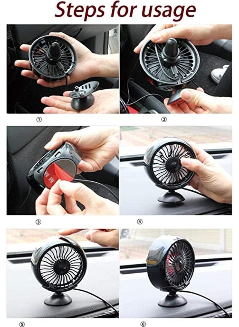 Mini USB Desk Portable Fan, 3 Speed Fan Control Fan with Atmosphere Light Air Outlet Type and Vertical Fans, Personal Quiet Electric Fan, for Car Home Office Camping - Image 4