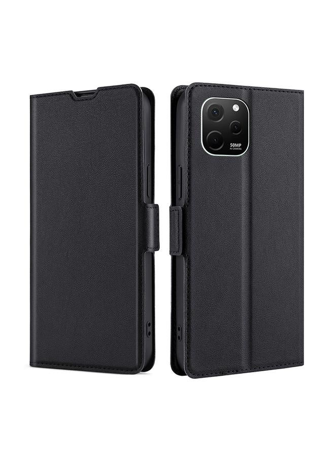 زبون جراب لهاتف Huawei nova Y61، جراب هاتف جلدي رفيع للغاية مع مشبك جانبي قابل للطي أفقيًا - Image 1