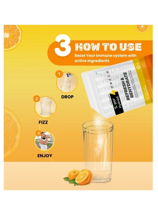 Super Hydraid Refresh & Rehydrate Orange Flavoured Sachets 10 X 21g - Image 3