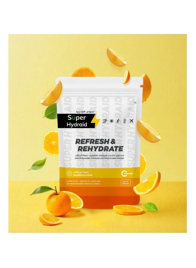 Super Hydraid Refresh & Rehydrate Orange Flavoured Sachets 10 X 21g - Image 1