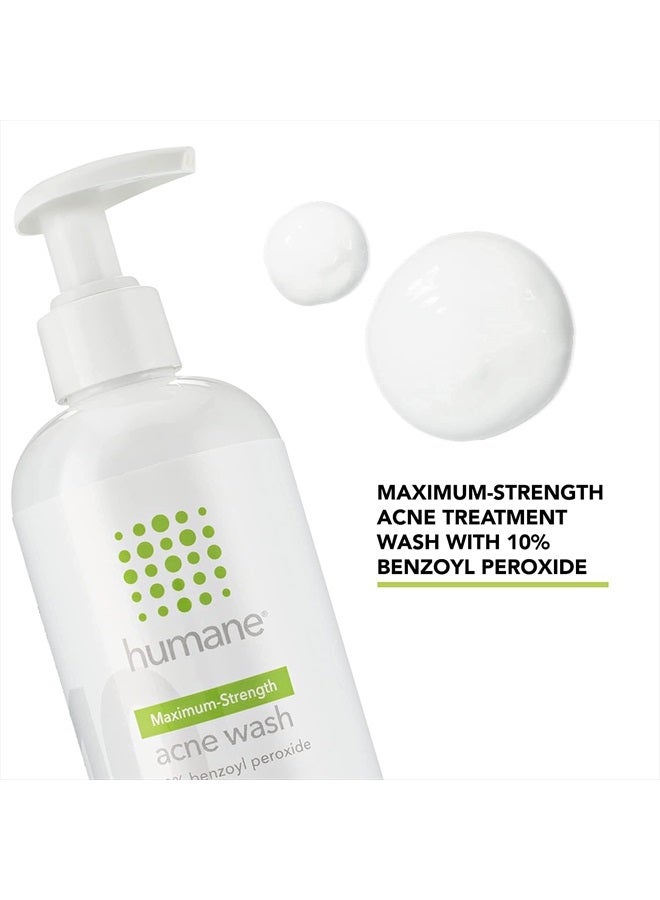 humane Maximum-Strength Acne Wash - 10% Benzoyl Peroxide Acne Treatment for Face, Skin, Butt, Back and Body - 8 Fl Oz - Dermatologist-Tested Non-Foaming Cleanser - Vegan, Cruelty-Free - Image 3