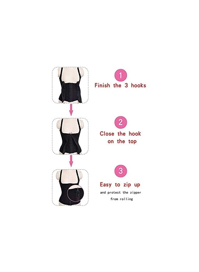 PROMASS Women's Waist Trainer Corset Weight Loss Belt (Black) - Image 5