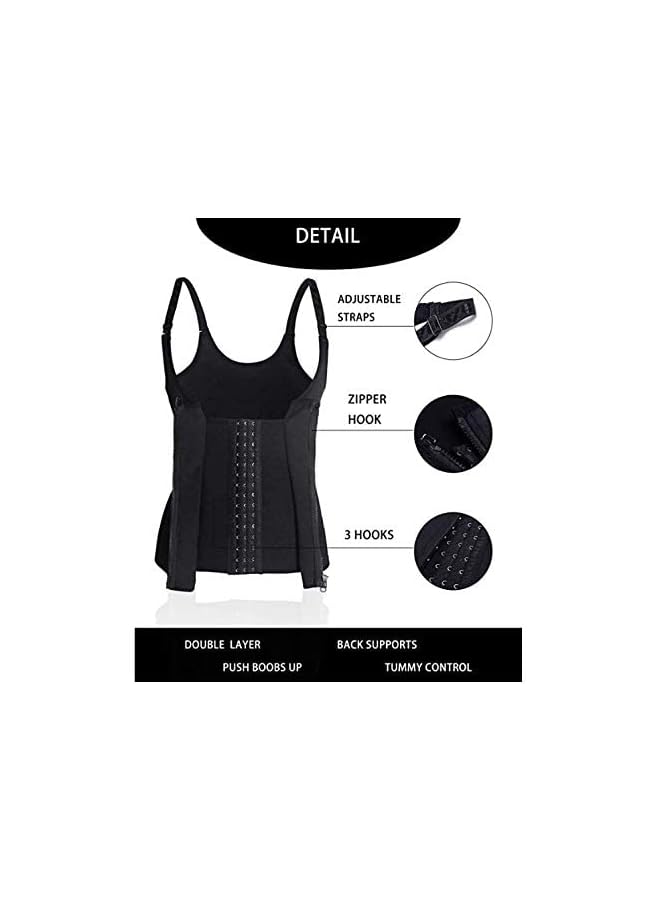 PROMASS Women's Waist Trainer Corset Weight Loss Belt (Black) - Image 4