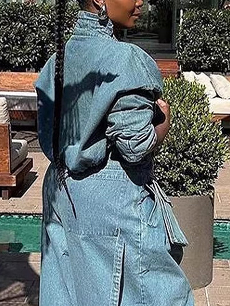 Unique Designer Workwear-Style Denim Jacket For Women, High-Waisted, Loose-Fitting, Slimming, Short Jacket, Versatile And Casual - Image 5
