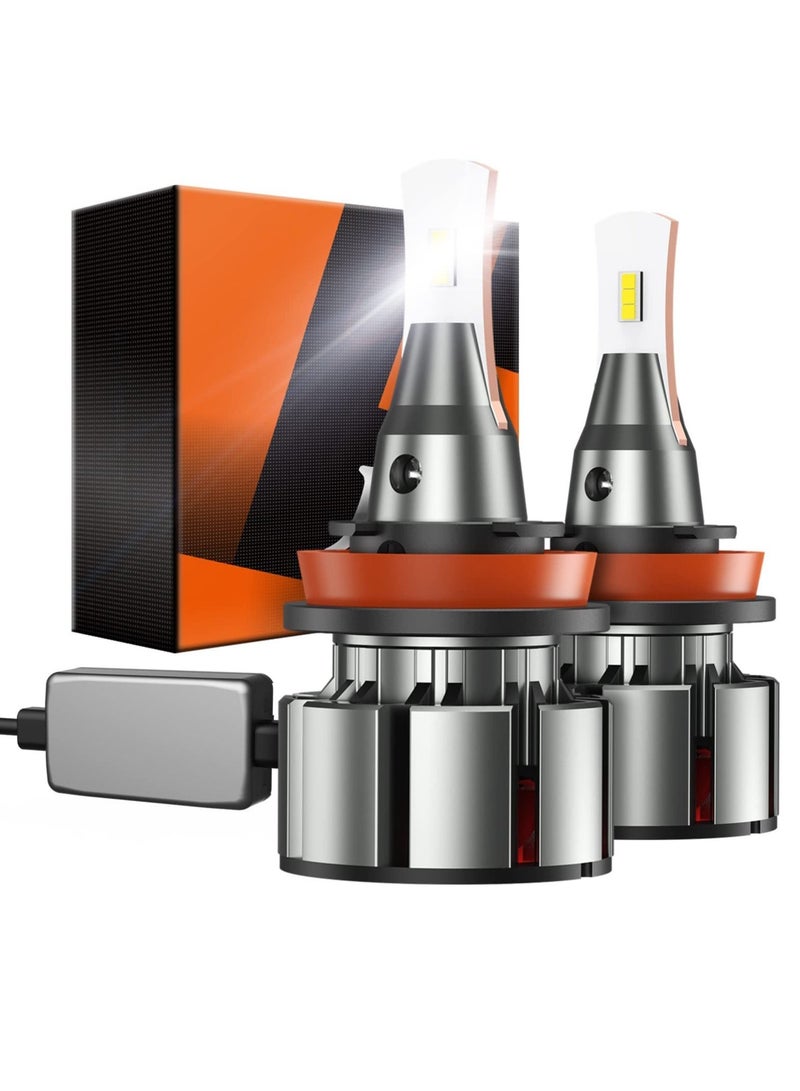 Loquat L2 H11/H8/H9/H16 Bulbs, 24000LM 800% Super Bright and Focused Beam Bulb with 15000RPM Cooling Fan, 5 Min Plug-N-Play, Powersports Accessory Lights (Pack of 2) - Image 1