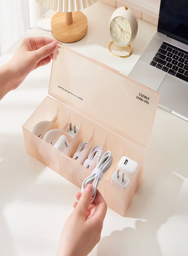 Data Line Storage Box Charging Line Storage Artifact Charger Arranger Desktop Line Arranger Line Arranger(Jade White) - Image 4