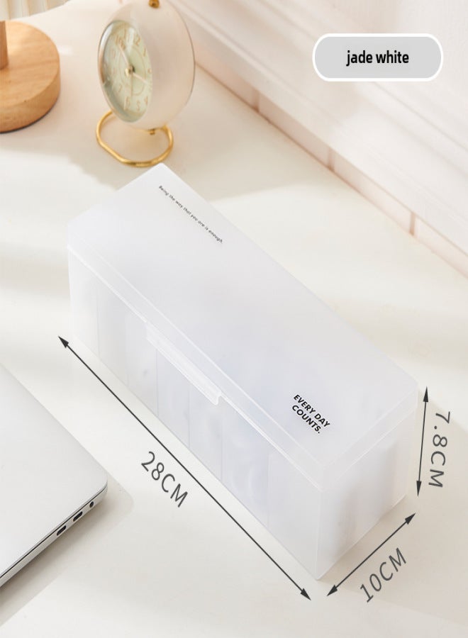 Data Line Storage Box Charging Line Storage Artifact Charger Arranger Desktop Line Arranger Line Arranger(Jade White) - Image 1