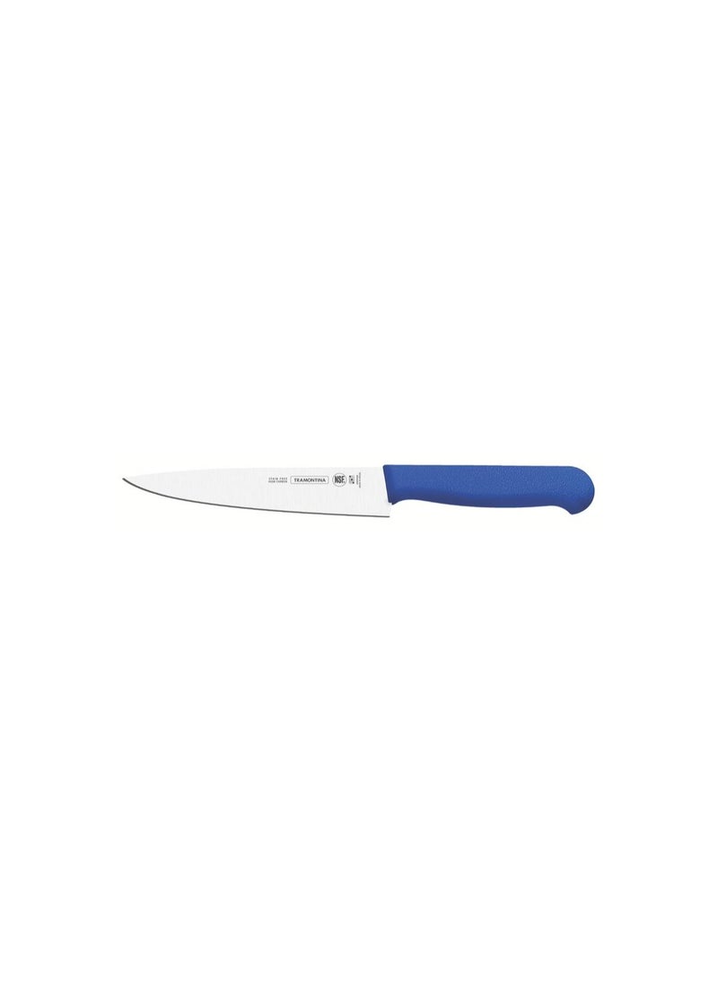 TRAMONTINA Since 1911,Made in Brazil- Professional 10 Inches Meat Knife with Stainless Steel Blade and Blue Polypropylene Handle with Antimicrobial Protection 