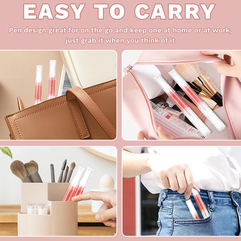 Meschett 2PCS Cuticle Oil Pens for Nail Care,Cuticle Revitalizer Oil Pen with Soft Brush,Cuticle Oil to Prevent Nail Cracking and Dry (Peach & Strawberry Flavor) - Image 5
