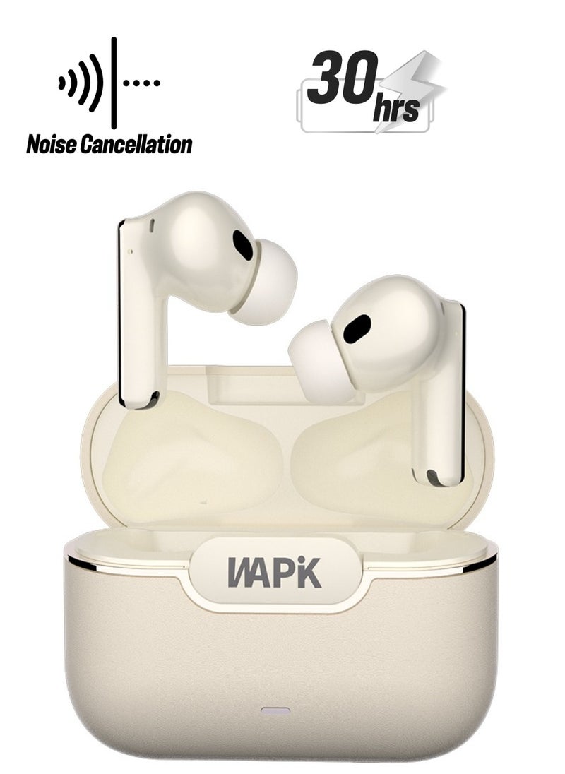 Korean Brand RS6 True Wireless Earpods, 6 Mics Hybrid ANC with AI Wind Noise Reduction, -42dB Noise Cancelling, Transparency Mode, Normal Mode, ANC Mode, 30-Hour Battery Life, Bluetooth 5.4, IPX5 Waterproof, Powerful Bass, Beige. - pzsku/Z0A3673A7771DBAA34B02Z/45/1741330434/b61e89f7-334f-45bb-9a94-c51b5981920d