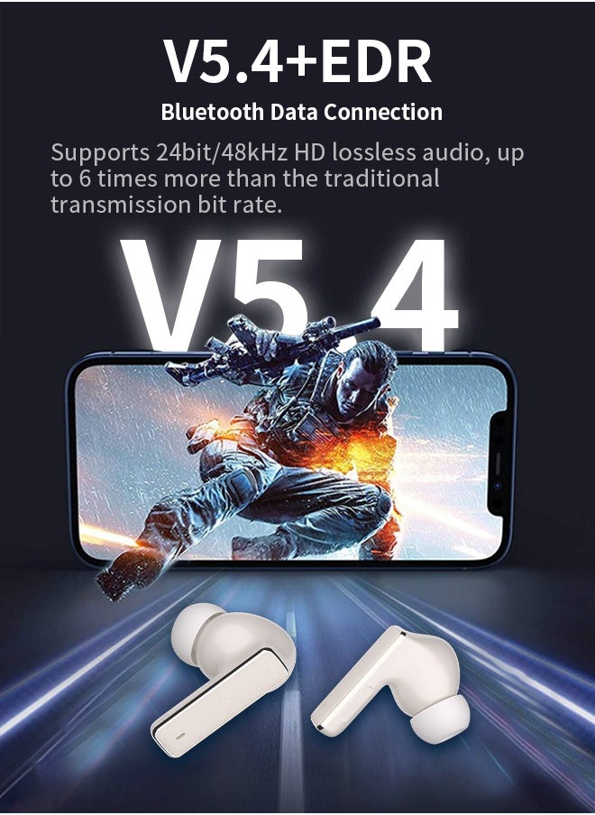 Korean Brand RS6 True Wireless Earpods, 6 Mics Hybrid ANC with AI Wind Noise Reduction, -42dB Noise Cancelling, Transparency Mode, Normal Mode, ANC Mode, 30-Hour Battery Life, Bluetooth 5.4, IPX5 Waterproof, Powerful Bass, Beige. - pzsku/Z0A3673A7771DBAA34B02Z/45/_/1737530186/28346949-244c-4338-a276-83e288bed709