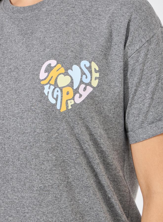 Styli Heart Graphic Drop Shoulder T-Shirt and Cuffed Pyjama Set - Image 4