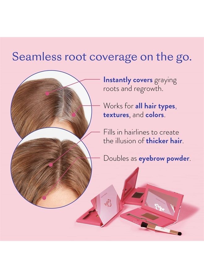 esalon Hair Root Touch Up Powder, Conceal & Cover (Light Brunette) - Hairline Powder for Women - Scalp Concealer & Filler for Thinning & Gray Hair Coverage - Creates Thicker & Fuller-Looking Hair - Image 2