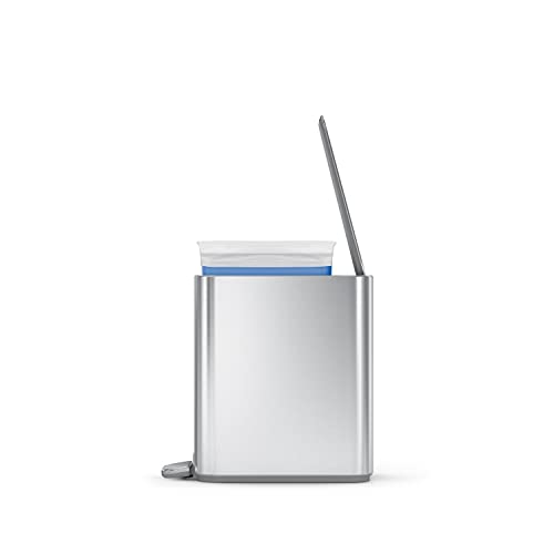 simplehuman Small Bathroom Trash Can with Lid, Stainless Steel Waste Basket, 5 Liter / 1.3 Gallon, Brushed - Image 2