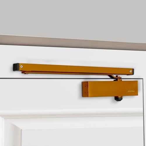 Plantex Premium Automatic Door Closer for Wooden Door Adjustable Size 3 Spring Hydraulic Auto Door Closer for Home Office Hotel for Wide 180 Degree Opening (Capacity-120 kg,Golden) - Image 1