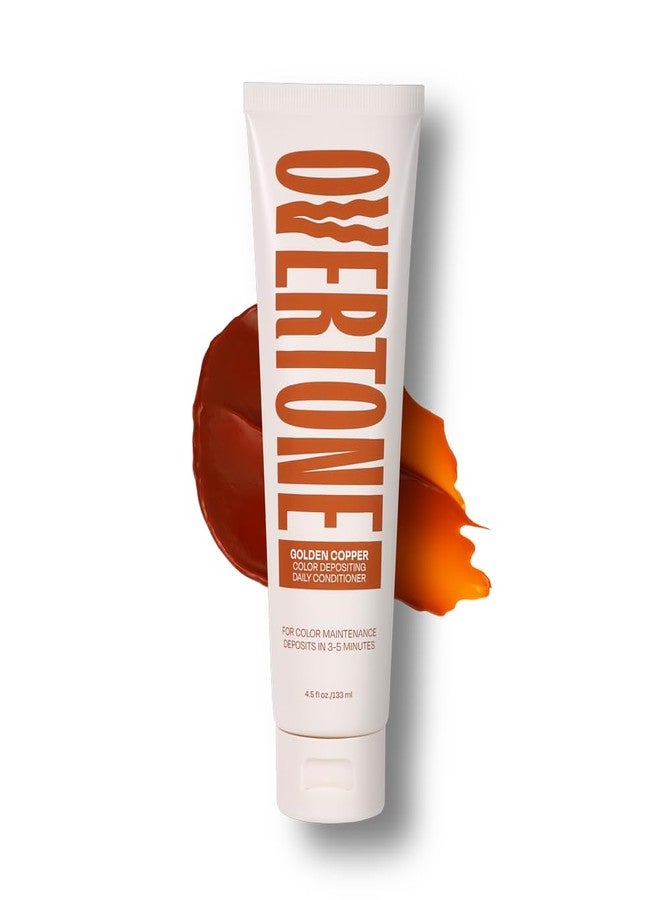 Overtone Daily Color Depositing Conditioner for Dyed & Natural Hair - 4.5oz Temporary Coloring with Shea Butter & Coconut Oil - Refresh Color & Prevent Fading - Vegan & Cruelty-Free, Golden Copper - Image 1