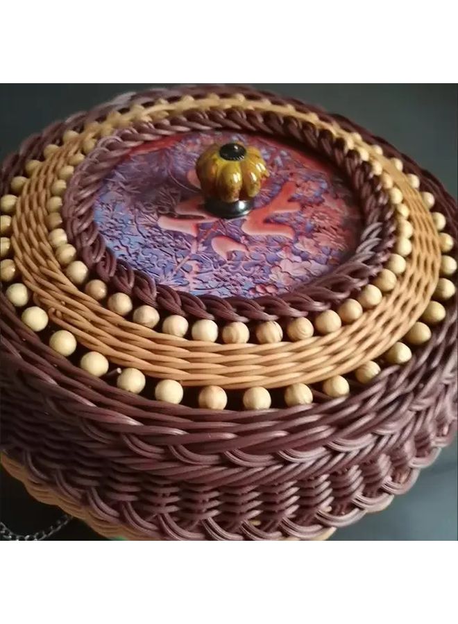 برتقالي 8 قطع مقابض خزائن سيراميك قديمة بنقشة النمر ذات ثقب واحد لسحب الأدراج - Image 5