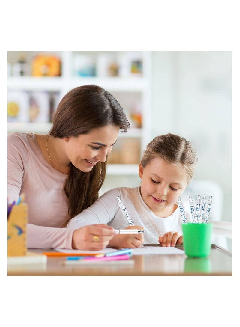 SYOSI أقلام جل، 6 قطع أقلام لطيفة حبر أسود قابلة للسحب 0.5 مم، أقلام جل كرتونية لطيفة للغاية هدايا للمدرسة والمكتب للأطفال والبنات والأولاد والنساء أقلام ممتعة للتدوين - Image 5